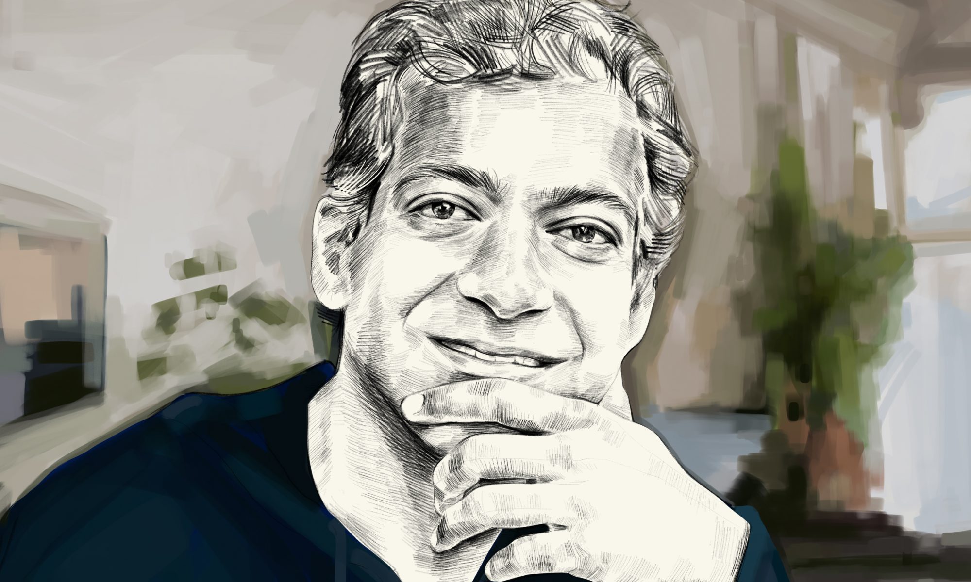 Artist's rendering of Naval Ravikant.