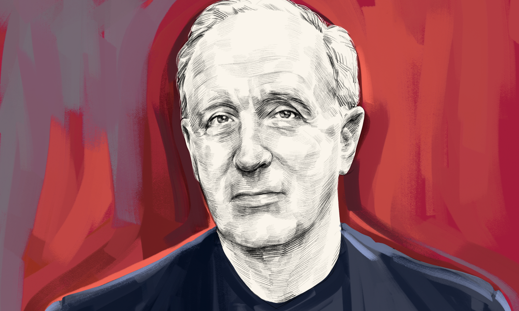 Artist's rendering of Steven Pressfield.